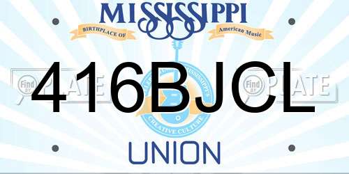 416BJCL Mississippi License Plate