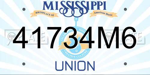 41734M6 Mississippi License Plate