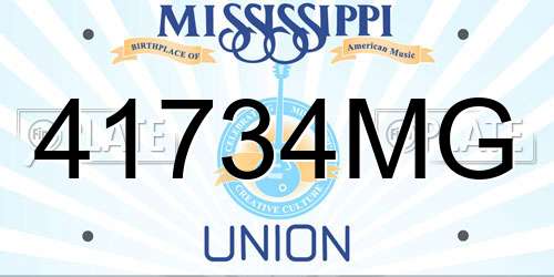 41734MG Mississippi License Plate