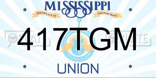 417TGM Mississippi License Plate