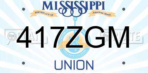 417ZGM Mississippi License Plate