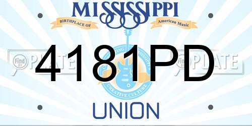 4181PD Mississippi License Plate