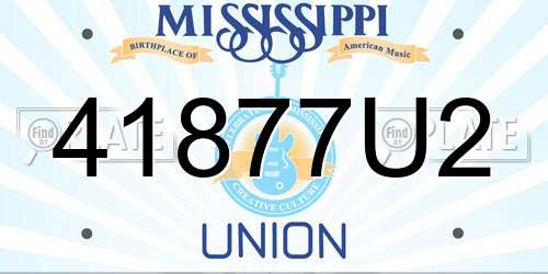 41877U2 Mississippi License Plate