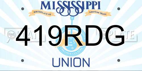 419RDG Mississippi License Plate