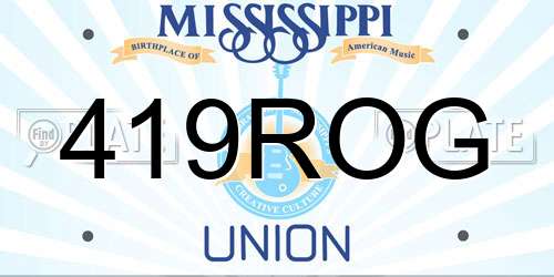 419ROG Mississippi License Plate