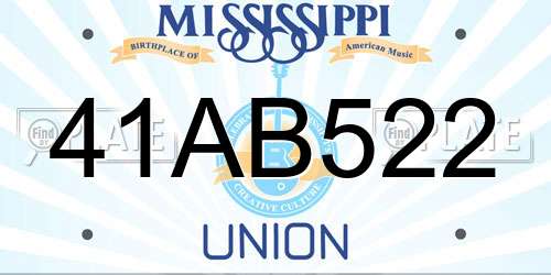 41AB522 Mississippi License Plate