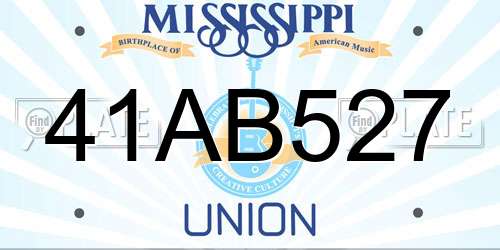 41AB527 Mississippi License Plate