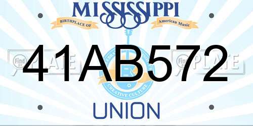 41AB572 Mississippi License Plate