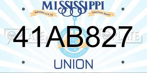 41AB827 Mississippi License Plate