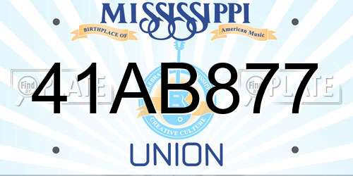 41AB877 Mississippi License Plate