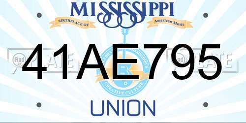 41AE795 Mississippi License Plate
