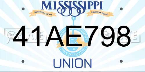 41AE798 Mississippi License Plate