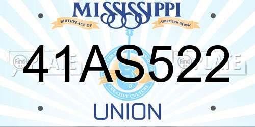 41AS522 Mississippi License Plate