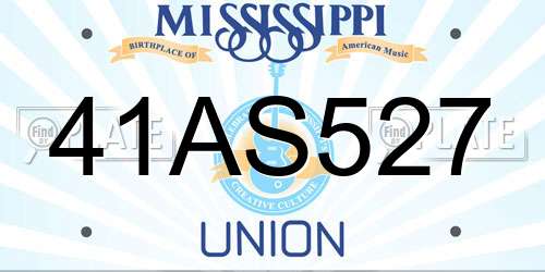 41AS527 Mississippi License Plate