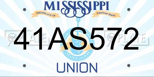 41AS572 Mississippi License Plate