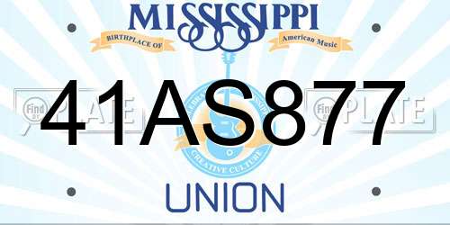 41AS877 Mississippi License Plate