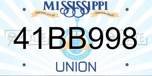 41BB998 Mississippi License Plate