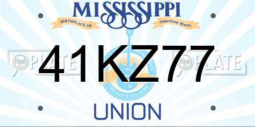41KZ77 Mississippi License Plate