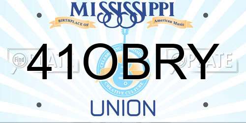 41OBRY Mississippi License Plate