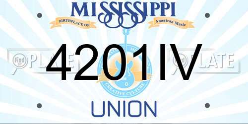 4201IV Mississippi License Plate