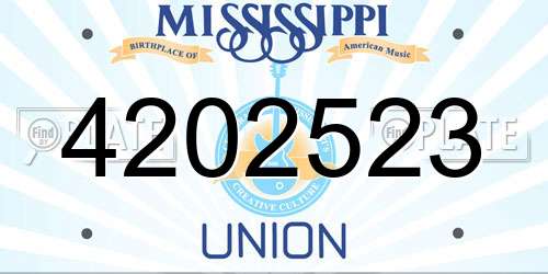 4202523 Mississippi License Plate