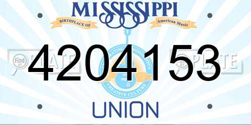 4204153 Mississippi License Plate