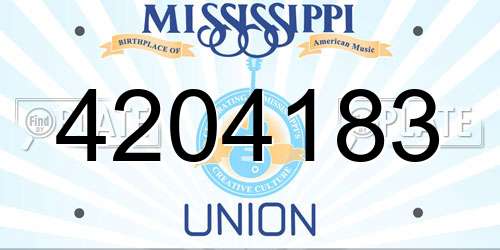 4204183 Mississippi License Plate