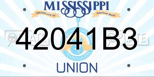 42041B3 Mississippi License Plate