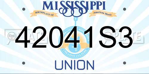 42041S3 Mississippi License Plate