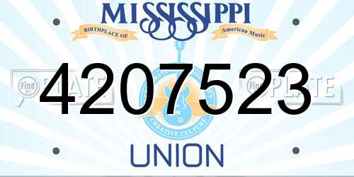 4207523 Mississippi License Plate