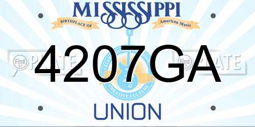 4207GA Mississippi License Plate