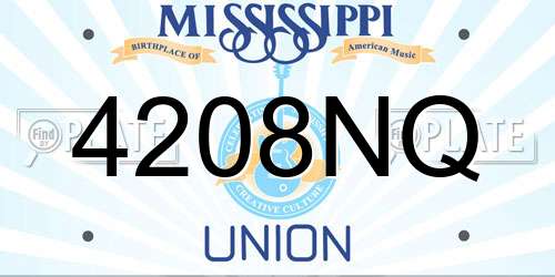 4208NQ Mississippi License Plate