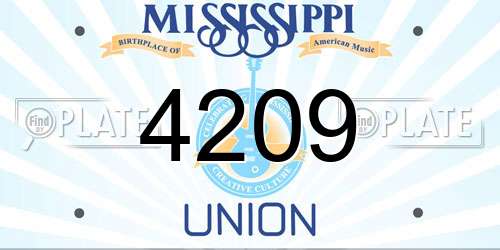 4209 Mississippi License Plate