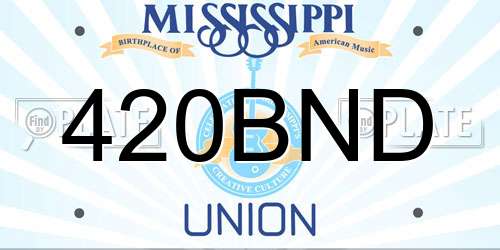 420BND Mississippi License Plate