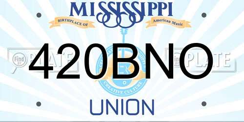 420BNO Mississippi License Plate