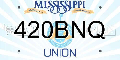 420BNQ Mississippi License Plate