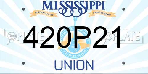 420P21 Mississippi License Plate