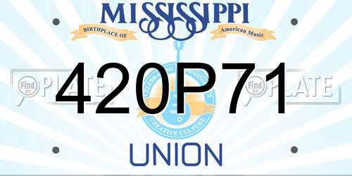 420P71 Mississippi License Plate