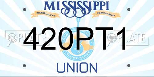 420PT1 Mississippi License Plate