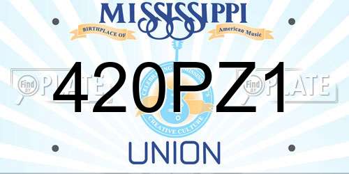 420PZ1 Mississippi License Plate