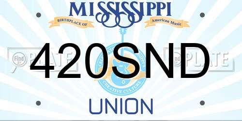 420SND Mississippi License Plate