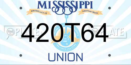 420T64 Mississippi License Plate