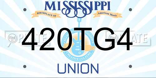 420TG4 Mississippi License Plate