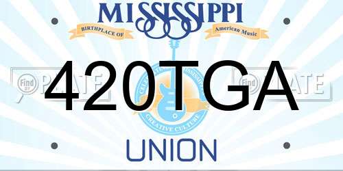 420TGA Mississippi License Plate