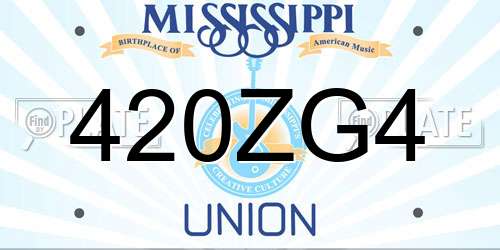 420ZG4 Mississippi License Plate