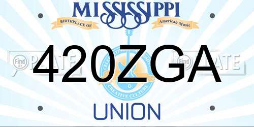 420ZGA Mississippi License Plate