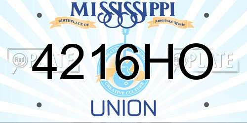 4216HO Mississippi License Plate