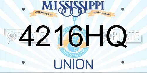4216HQ Mississippi License Plate
