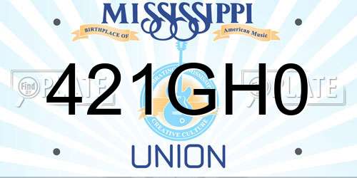 421GH0 Mississippi License Plate