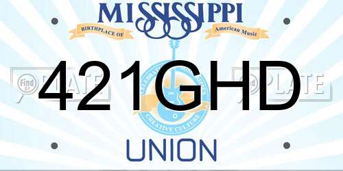 421GHD Mississippi License Plate